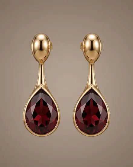 Brincos de gota com granada