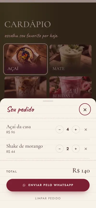 Comanda no celular
